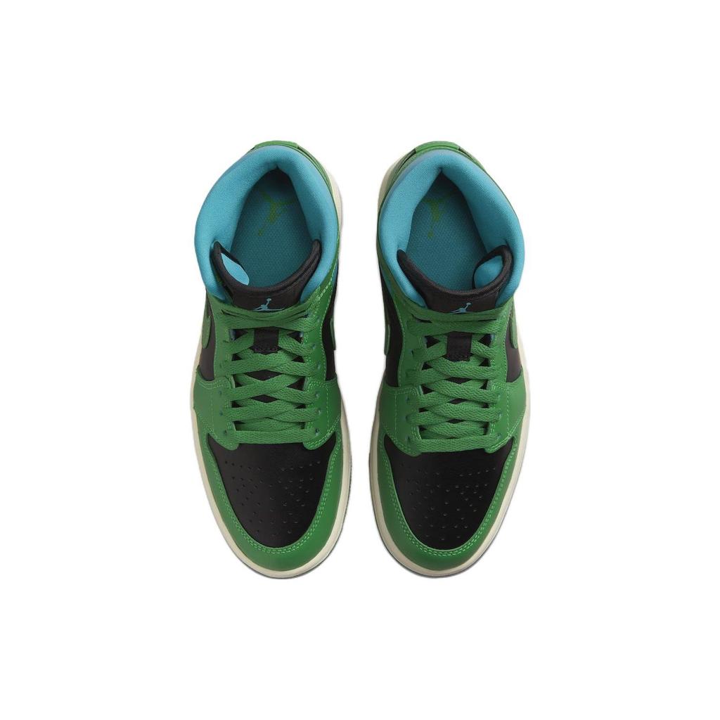 Sneakers da donna Air Jordan 1 Mid Lucky Green Aquatone Nere BQ6472-033