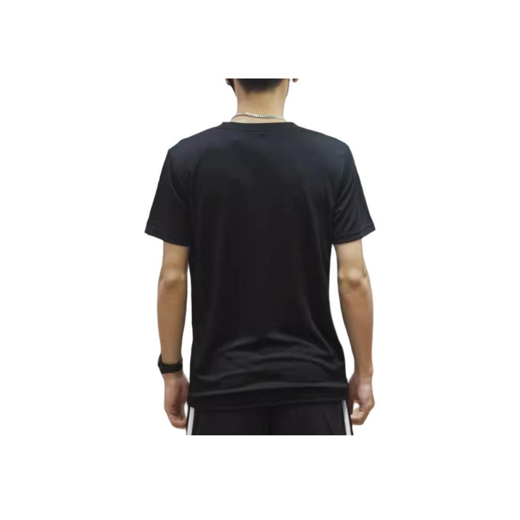 Adidas Round Neck Sports Casual Printed Short Sleeve T-Shirt Men Tops Black ADICTJ-BR