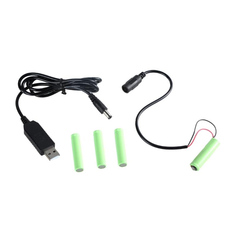 

Battery Elimination Set USB 5V to 6V Power Supply Adapter Cord Wire for LED Light Tool Compatibility with 4pcs 1.5V 3A 1