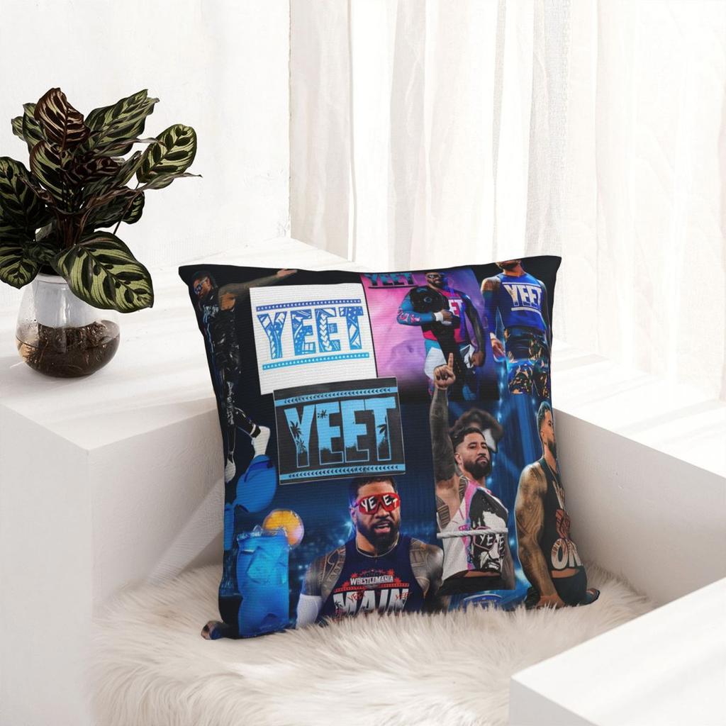 Jey Uso Yeet Wrestling Pillow Cover Morden Pillow Case Square Design Cushion Cover Pillowcases For Sofa Car Home Decor
