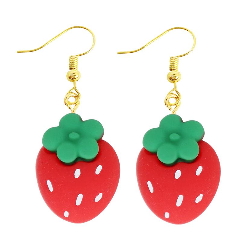 Women Earring Resin Drop Funny Custom Cute Girls Eardrop Kids Chocolate Strawberry Hamburger Dog Mushroom Broccoli Coffee