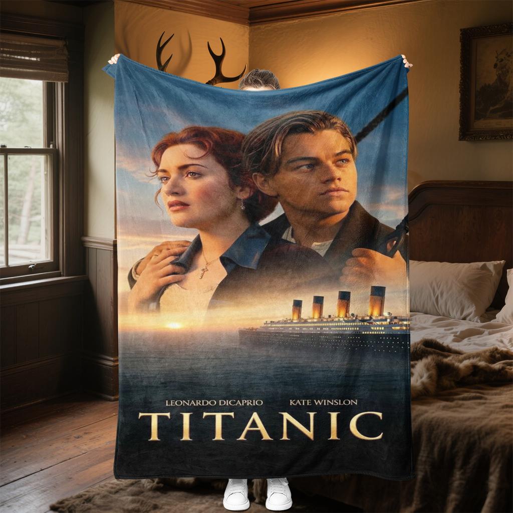 Titanic Plush Blanket Soft Comfortable All Seasons Blanket Sofa Office Naps Blanket Outdoor Travel Throw Perfect Gift
