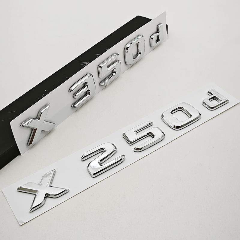 3D ABS Car Letters Rear Trunk Badge Logo X250d X350d Emblem Decals For Mercedes Benz Pickup Truck X250d X350d Tail Accessories