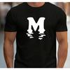 Men's Quick Dry T-Shirt Reflective M Graphic Water Ripple Print Short Sleeve Athletic Tee for Gym Running