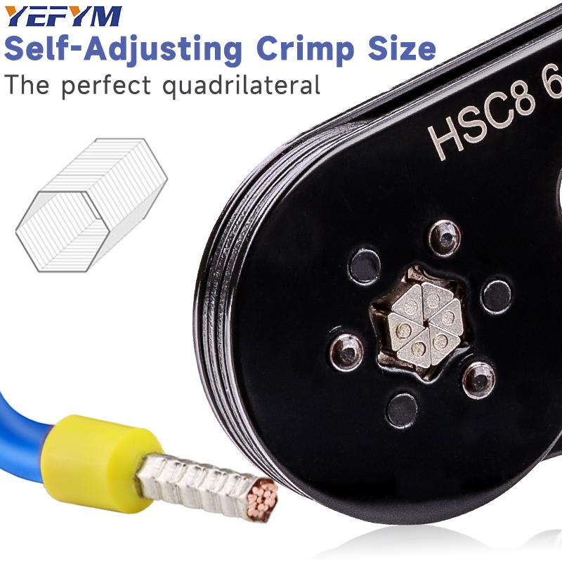 HSC8 6-6AR Electrician Crimping Pliers Set Upgraded Tubular Terminal Cold Crimping with Needle Clamp Wire Wiremappers