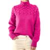 Women's Fashionable Long-sleeved High-neck Knitted Flower Pullover Sweater Sweater Top