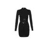 Trendy Personality Street Cool Punk Dress Black Sexy Dress Mature Beautiful Slim Fit Women's Long Sleeve Belt Dress