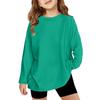 Boy And Girls Solid Color Long Sleeved T-shirt Round Neck Solid Color T-shirt
