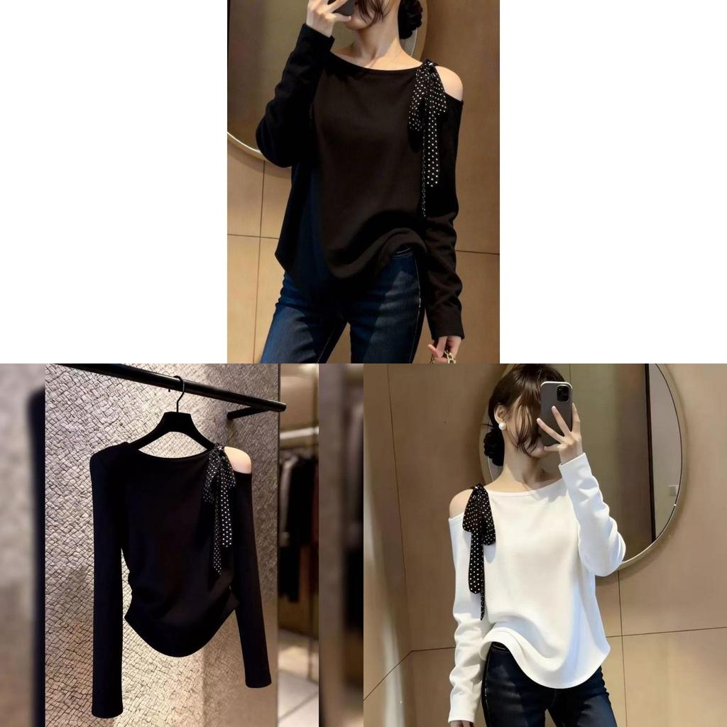 Übergroßes Schwarzes T-Shirt Mit Stickerei Und Rundem Ausschnitt Für Damen Frühling Sommer