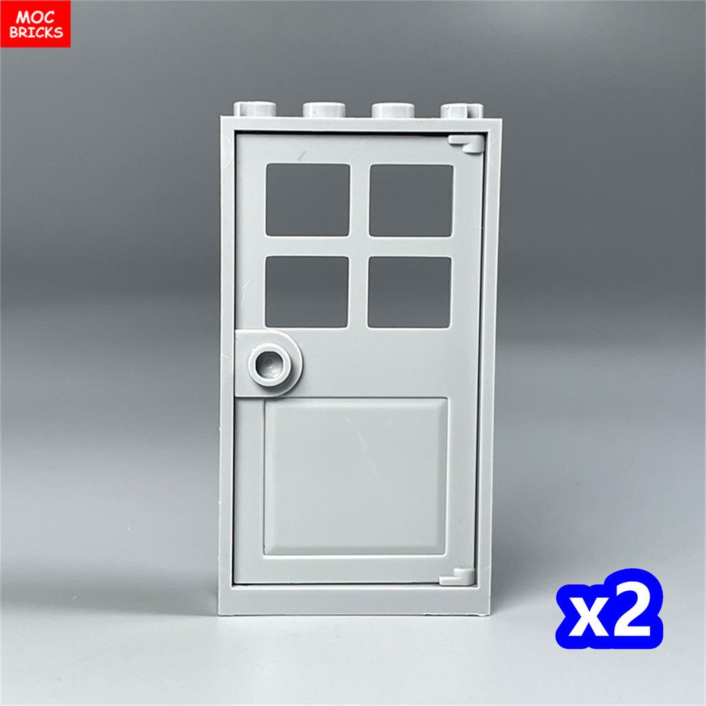 MOC Bricks Door 1x4x6 Window Fence Gate DIY Garden House Architecture Accessories Building Blocks Children's Toys