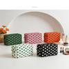 Polka Dots Cosmetic Bag Waterproof Zipper Compact Foldable Portable Makeup Pouch for Travel Daily Storage