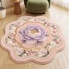 Flower Pattern Carpets for Living Room Fluffy Soft Pink Rug French Style Bedroom Decor Pink Carpet Thick Plush Bedside Floor Mat