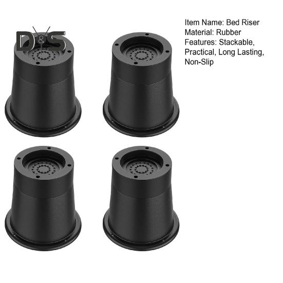 4Pcs Adjustable Round Bed Risers Circle Furniture Risers 3300 Lbs Capacity Non-Slip Design Chair Table Desk Legs Lifting Risers