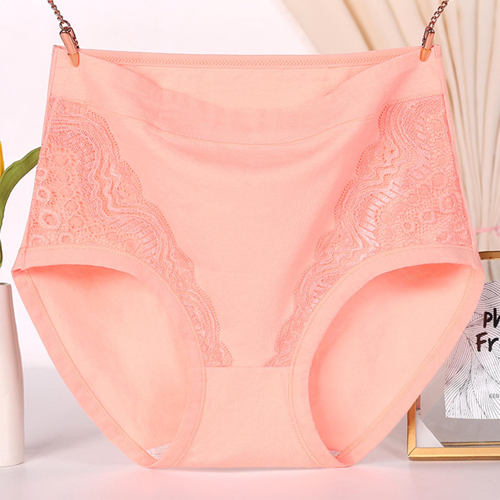 

High Waist Women’s Briefs Seamless Underwear with Lace Panels Stretchy Soft Fabric Full Coverage Panties XXXL