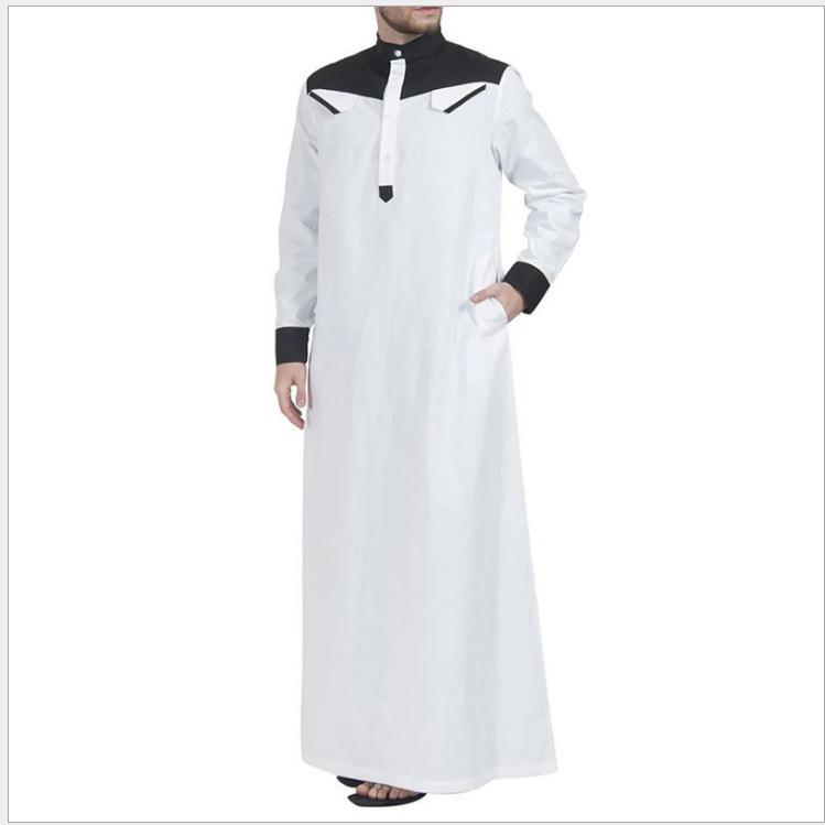 Dubai Islamic Men's Color Block Long Robe