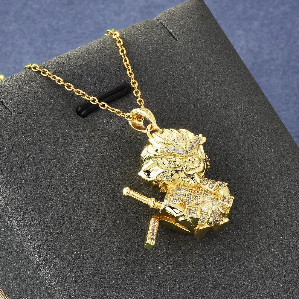 Exquisite Steel Titanium Black Myth Wukong Pendant Necklace For Unisex With Design Stunning