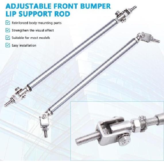 2 st Frambalksdelare för Bumper Strut Rod 8''-11'' Justerbar Delare Silver