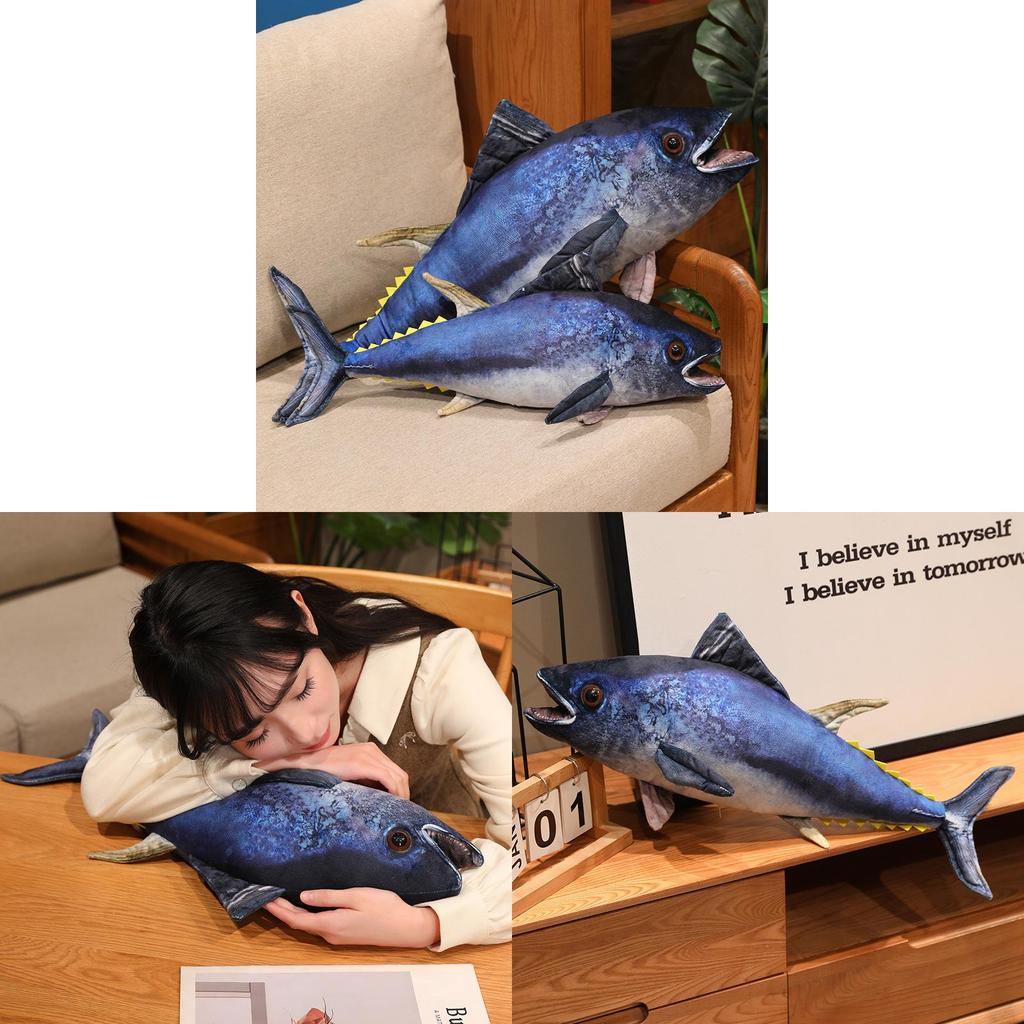 Fish Plush Toy Tuna Cartoon Shape Soft Stuffed Animal For Kids And Babies