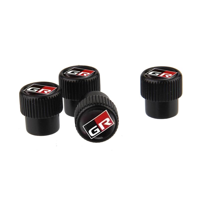 4PCS/set Car Aluminum Alloy Wheel Hub Valve Core Cover For Toyota GR Sport Gazoo Racing C-HR RAV4 Mirai Avensis Prado Camry rav4