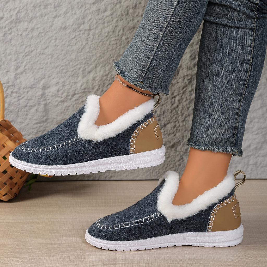 Fashion Designer Winter Flats Women Snow Boots Winter Warm Casual Shoes Short Plush Cotton Shoes Women Trend Walking Ankle Boots Women