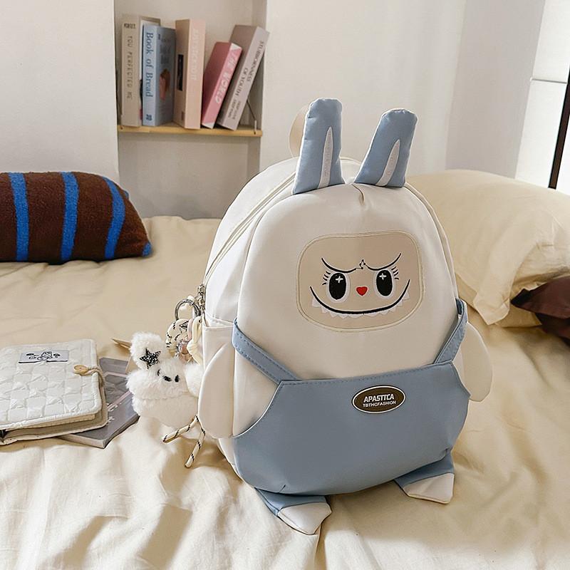 Rabbit Cute Cartoon Pattern Student Backpack With Pendant For Going Out