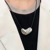 Elegant Heart Pendant Leather Necklace - Minimalist Style for Women