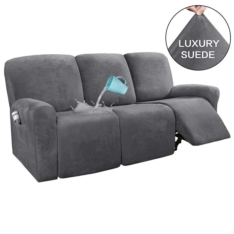 1 2 3 Seater Water Repellent Recliner Sofa Cover Elastic Spandex Relax  Chair Cover for Living Room Armchair Sofa Covers