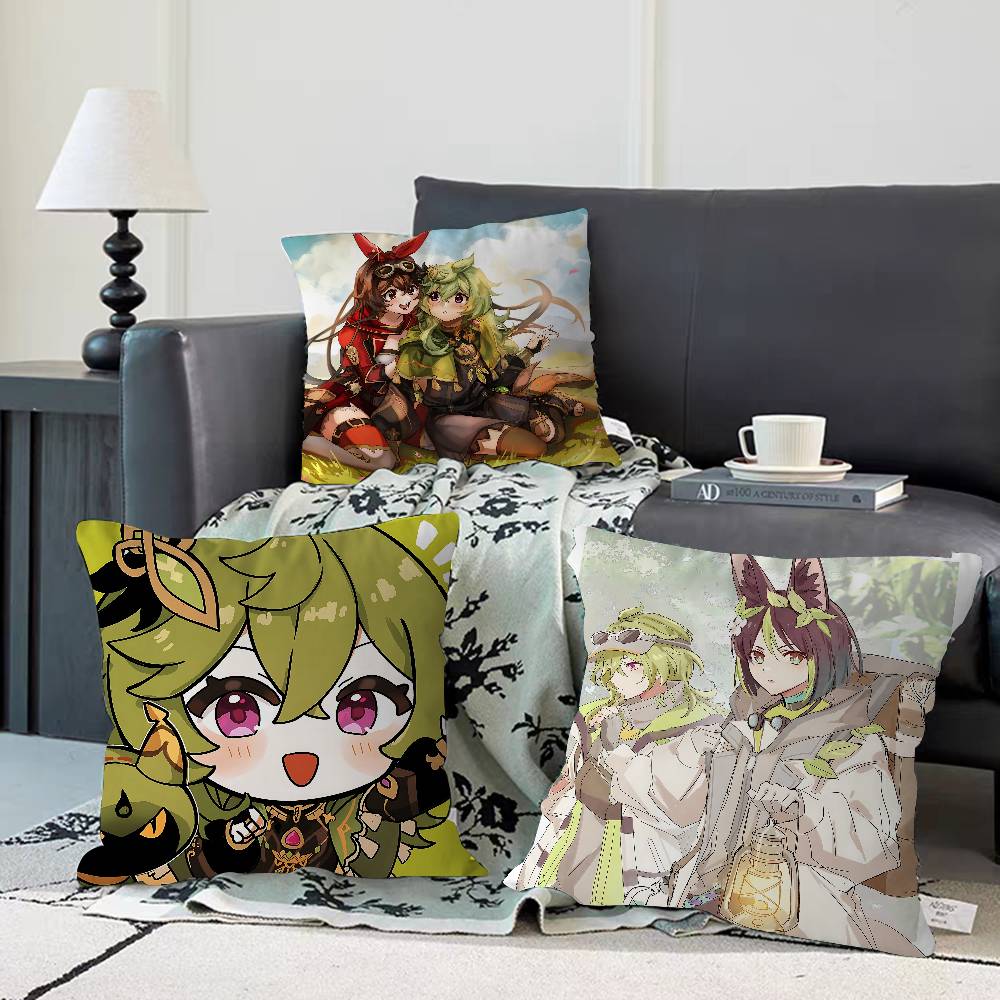 Collei Genshin Impact Cushion Cover 30x50 Polyester Sofa Cushions Decorative Throw Pillows Home Decoration Pillowcover