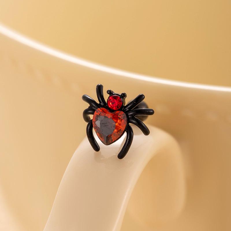 Henson Zircon Black Titanium Spider Ear Stud - Double-Headed Screw Cartilage Jewelry