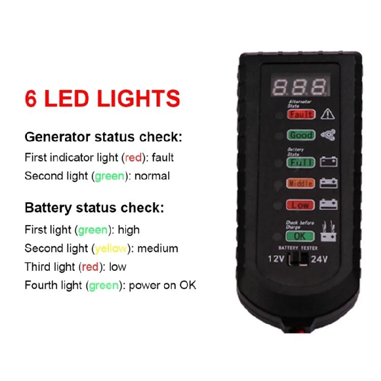Heavy Duty Car Battery Load Tester 1000A Cranking Simulation Shock Resistant ABS Housing Clear LCD Display for Mechanic