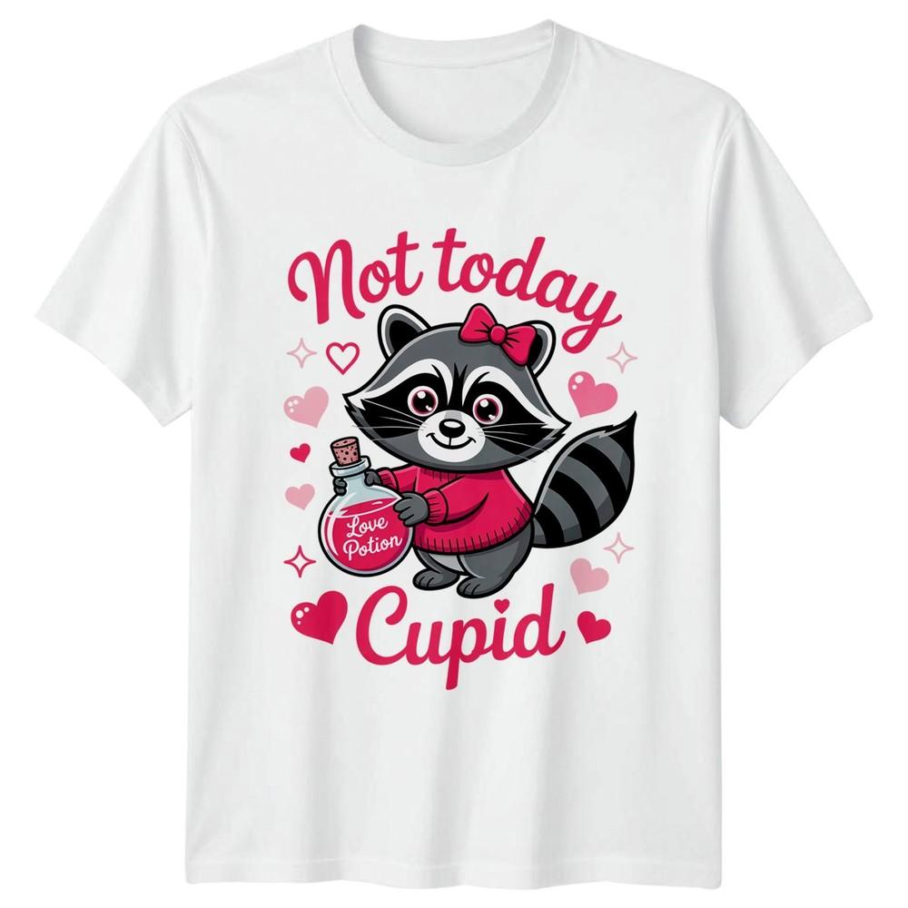 Not Today Cupid Unisexs TShirt Raccoon Lover Valentines Day Gift For Her S