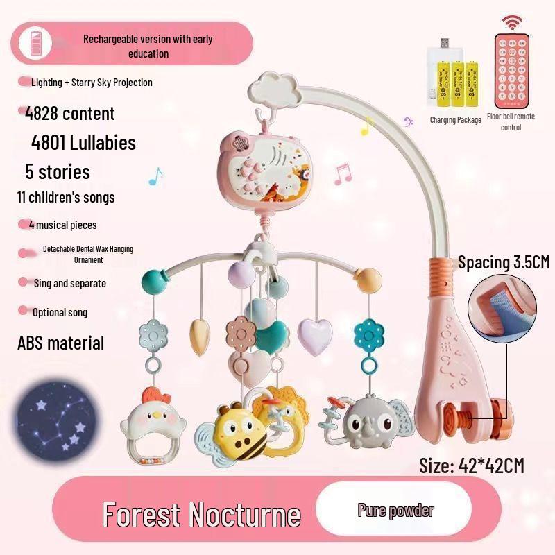 Newborn Baby Crib Mobile: Rotating Musical Rattle & Soothing Pendant