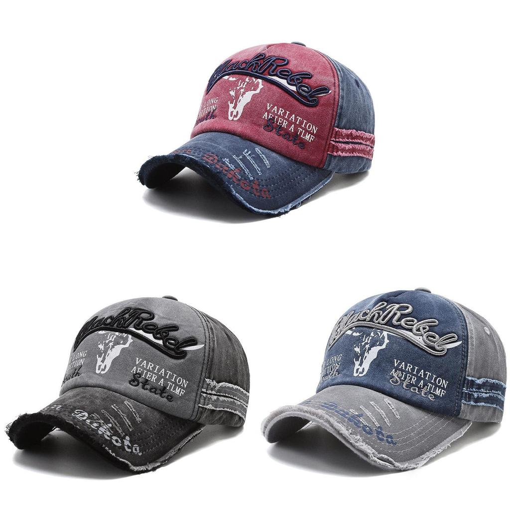Vintage Retro Baseball Cap With Embroidered Bull Head For Outdoor Sun Protection