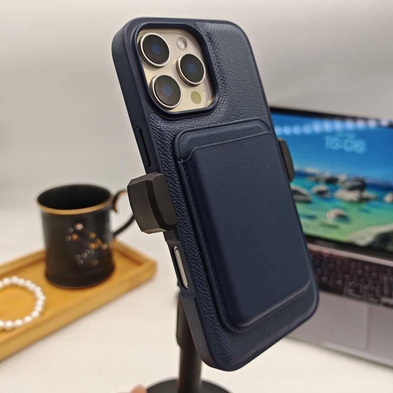 Fashion Magnetic Epsom Leather Case Wireless Charging Friendly Protective Cover for iPhone 17 16 Pro Max