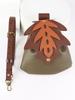 Two-piece Medieval Viking Plain Faux Leather Belt Crossbody Leaf Waist Bag Alchemist Suit Belt Role Play Accessories
