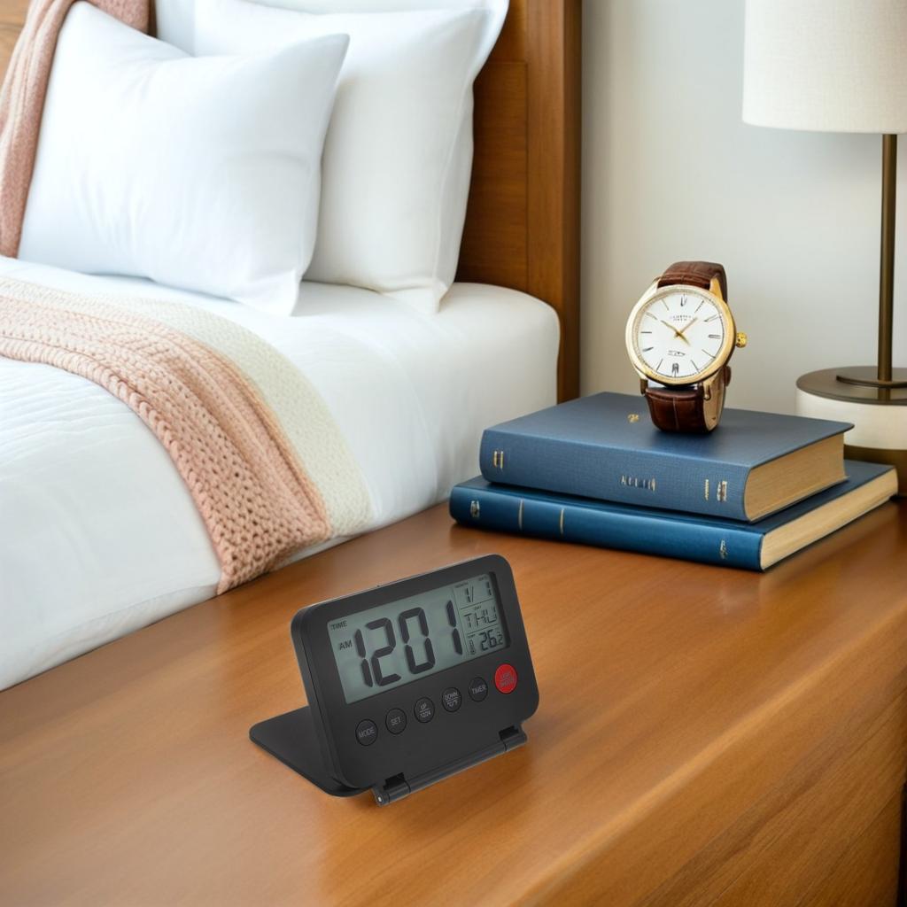 Travel Alarm Clock Clocks for Bedside Flipping Numbers Desk Decorative Quartz Compact Bedroom