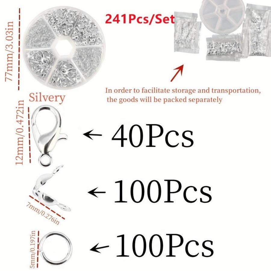 DIY Jewelry Kit: Cross-Border Beading Set with 6 Grid Box, Lobster Clasps, Jump Rings, and Small Pendants.