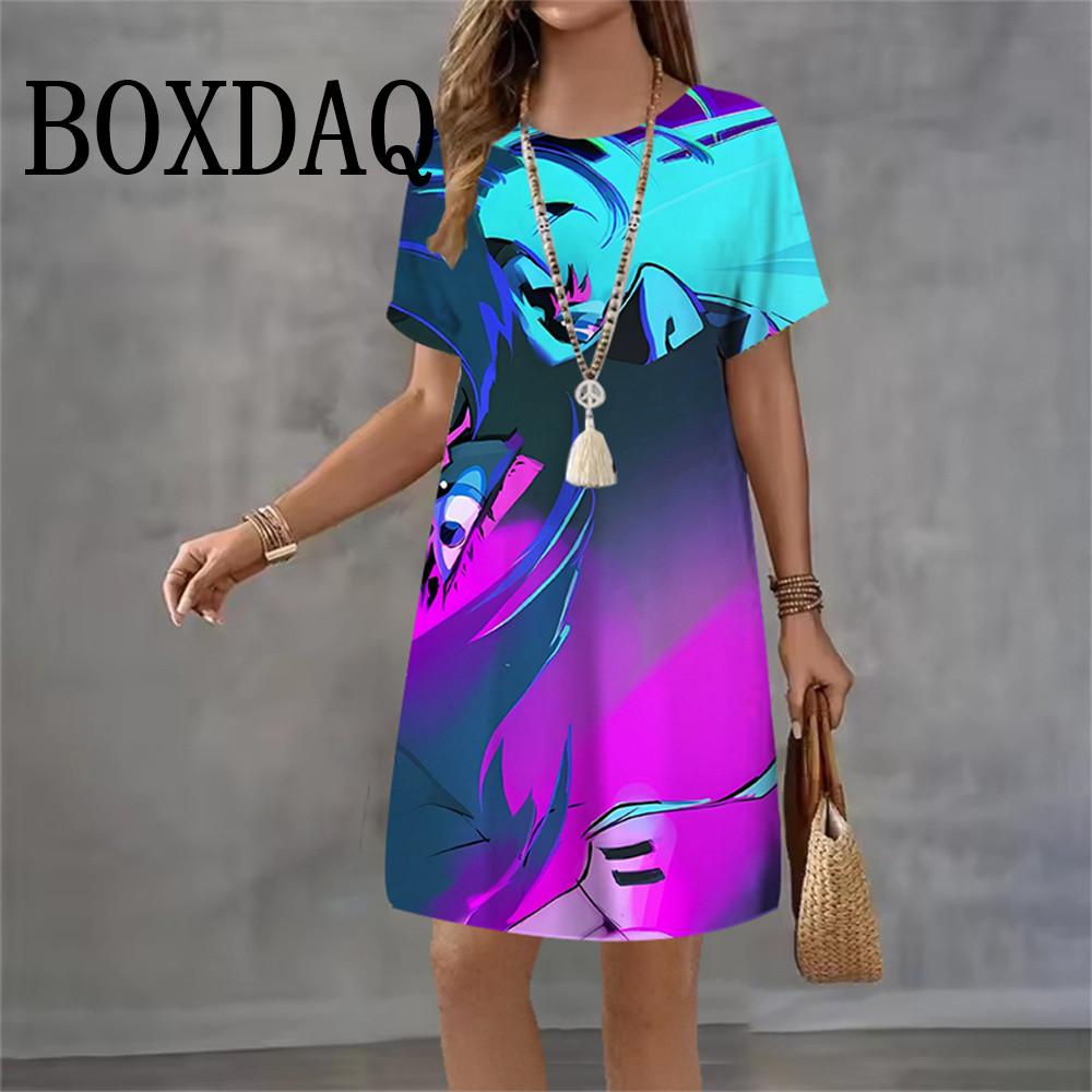 Summer Women Dress 3D Abstract Fashion Printed Human Face Harajuku Dress For Ladies Clothing Casual Streetwear Short Sleeve