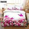 Blue Butterfly Duvet Cover Set King Size 220X240 Double Bed Single 3D Queen Bedding Sets Pink Full Twin Quilt Linen Pillowcase