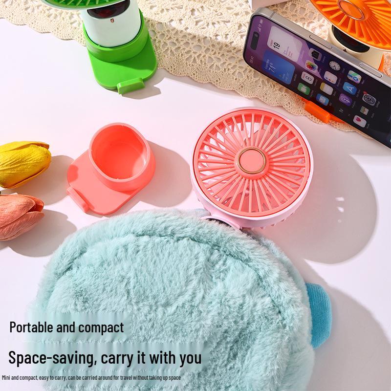Cartoon Mini USB Rechargeable Handheld Fan - Cute Portable Desktop Fan