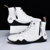 Fashion Mens White Boots 48 Fashionable Stitching Lightweight Comfortable Soft Upper for Daily Wear Casual Street Style Walking Men Shoe