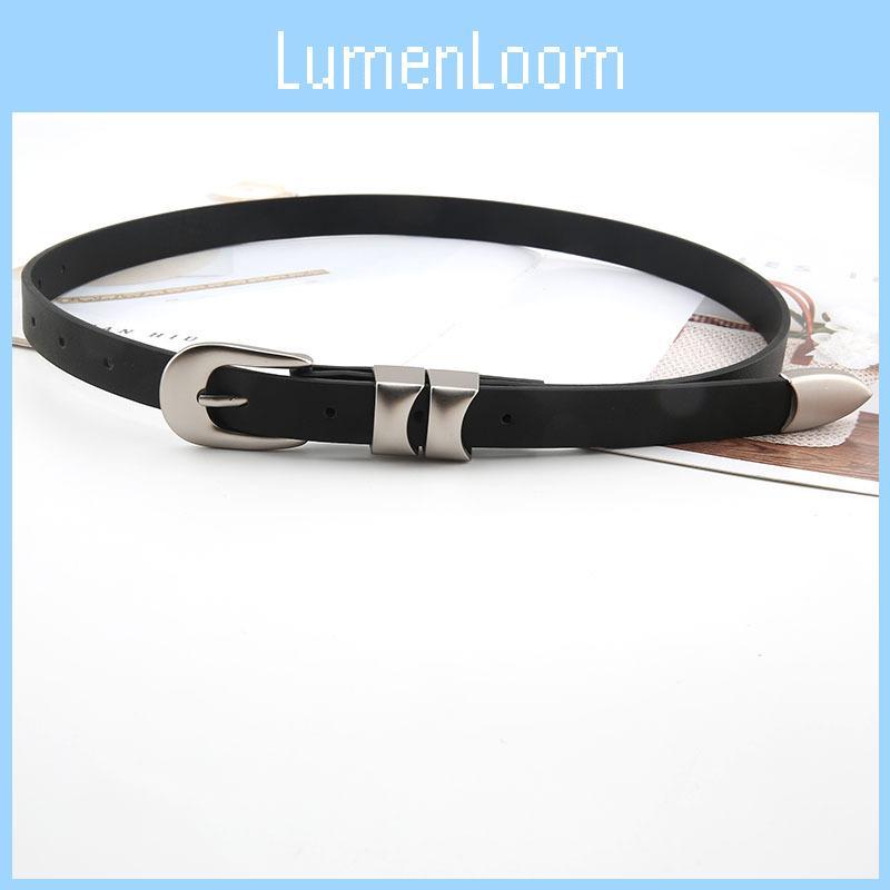 Black Pu Leather Belt For Women With Silver Alloy Pin Buckle For Office And Leisure