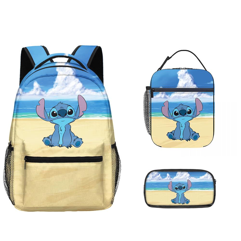 Children'S School Bag, Primary And Secondary School Students Backpack, Children'S Meal Bag, Cartoon Pencil Case Three-Piece Set