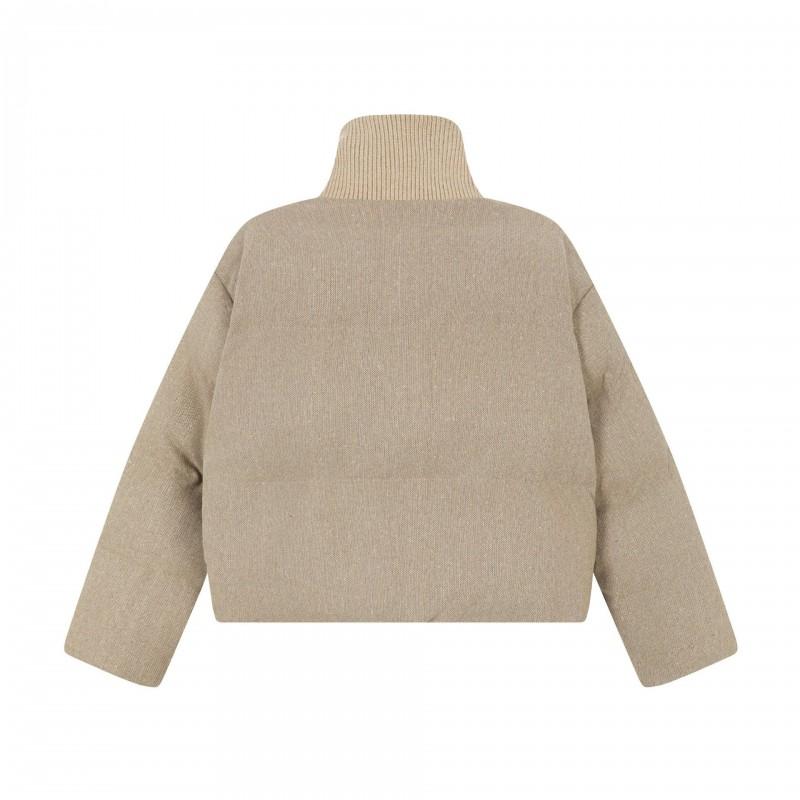 Unisex Retro Minimalist Stand Collar Cotton Puffer Jacket Winter Oversized Casual Coat Teens Adults