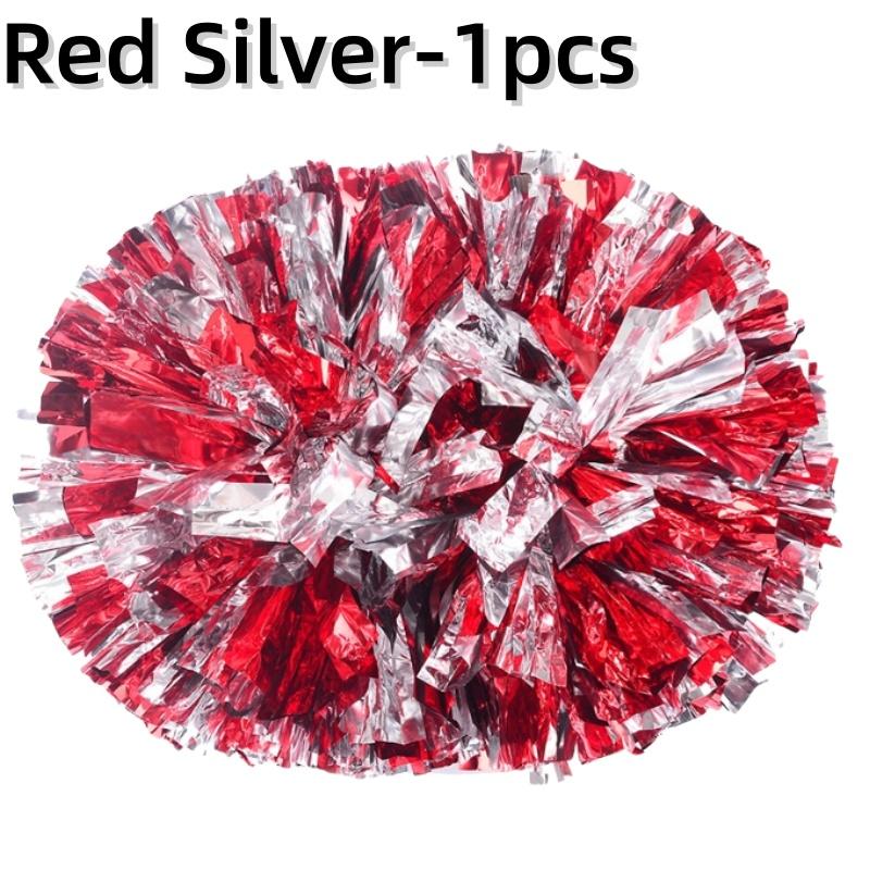 Cheerleading Pom Poms with Handle Cheer Balls Big Gold Silver Red Yellow Blue Hand Dance Pompoms Accessories for Women Girl Kids