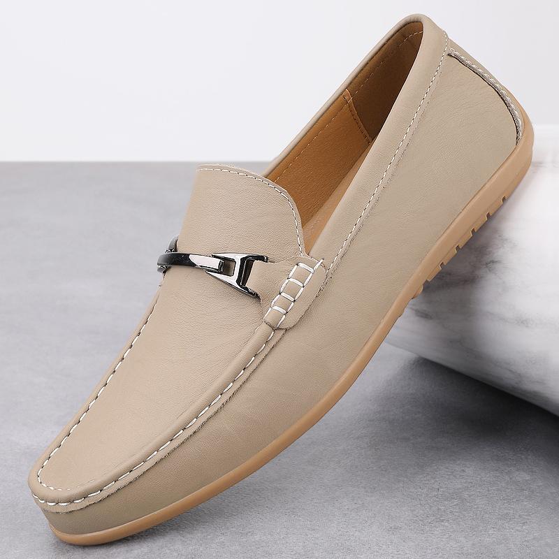 High Quality Handmade Leather Mens Shoes Casual Comfortable Men Slip On Leather Loafers  Shoes Men Flats  Outdoor Shoes