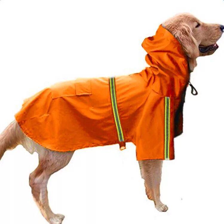 Waterproof Raincoat with Reflective Strips for Large Dogs (Golden Retriever, Samoyed)