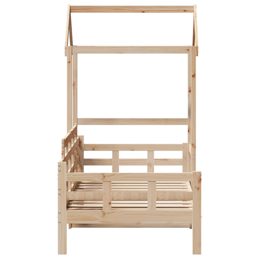 Daybed with Canopy 80 x 200 cm Solid Pine Wood