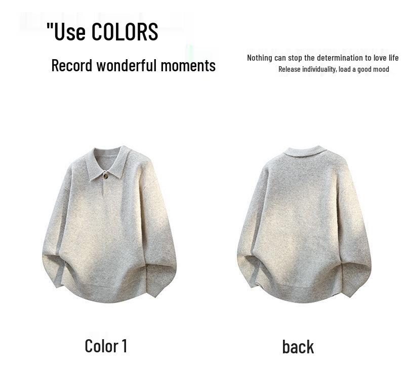 Autumn Lapel Pullover Knit Sweater