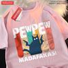 Pew Pew Madafakas Double Gun Cat Male T-Shirt Quality T Shirts Summer Oversized Short Sleeve Clothes Cotton Loose Street Tops